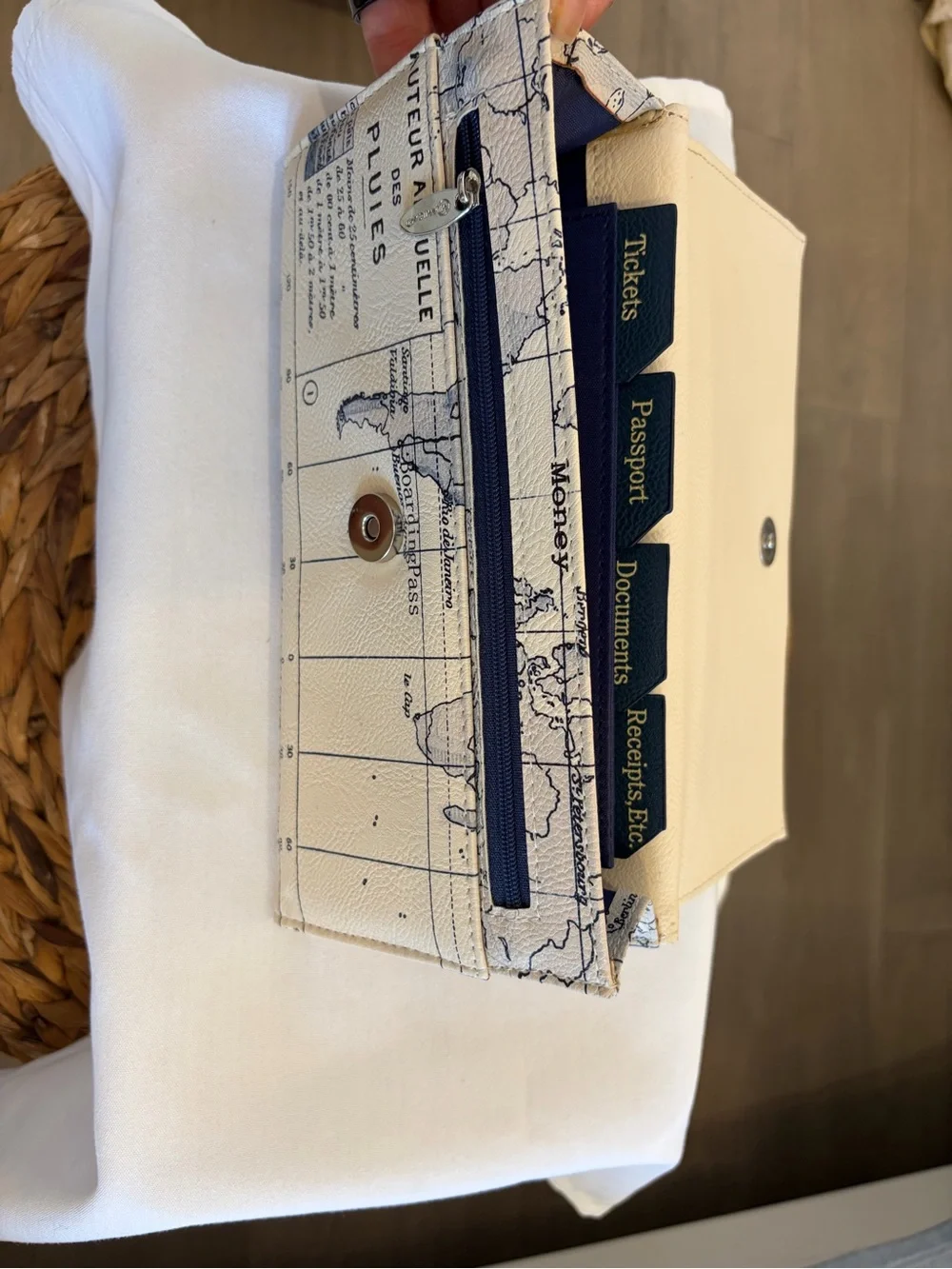 See the World Cream Travel Wallet - Unbranded